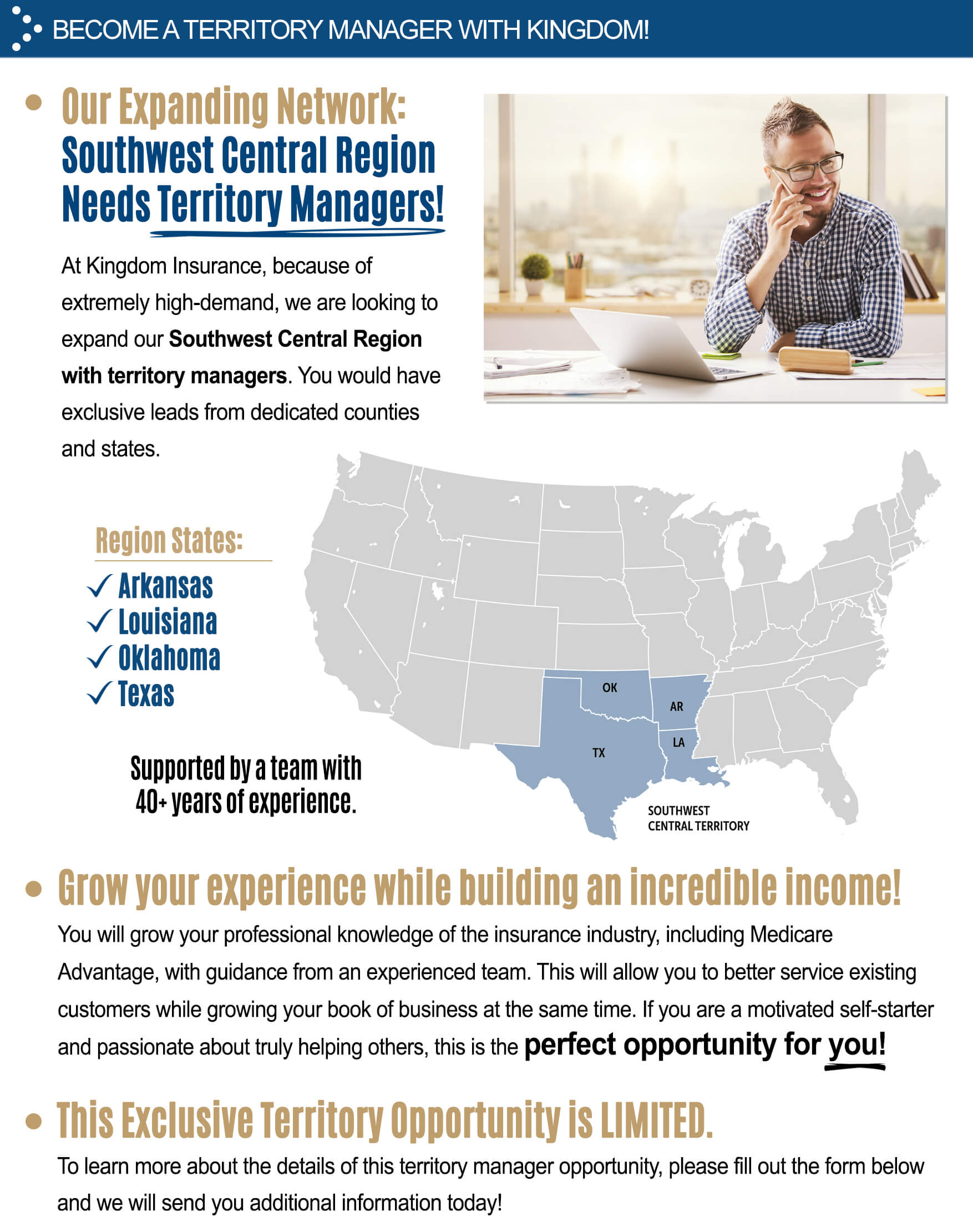 South Region 1 needs territory managers!
